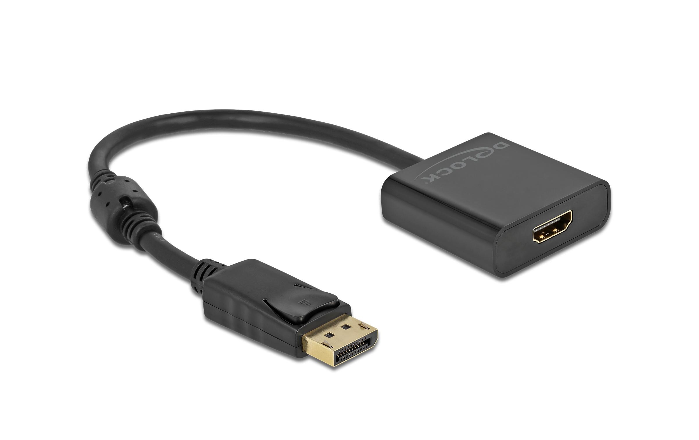 Adapter 4K Aktiv DisplayPort - HDMIDelock Adapter DisplayPort 1.2 Stecker zu HDMI Buchse 4K Aktiv schwarz