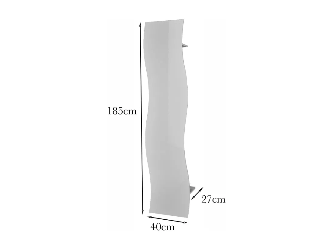 Mobilier d'entrée Dabada, Entrée multifonction moderne, Casier polyvalent pour hall d'entrée, 100% Made in Italy, 40x27h186 cm, Blanc brillant