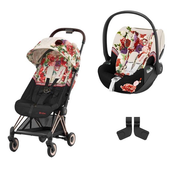 Poussette DUO Coya Rosegold + Cloud T Spring Blossom Beige - CYBEX