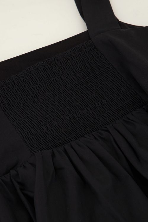 Zwarte corset top met strikbandjes