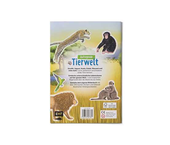 Stickerbuch »Faszierende Stickerwelt – wilde Tiere«