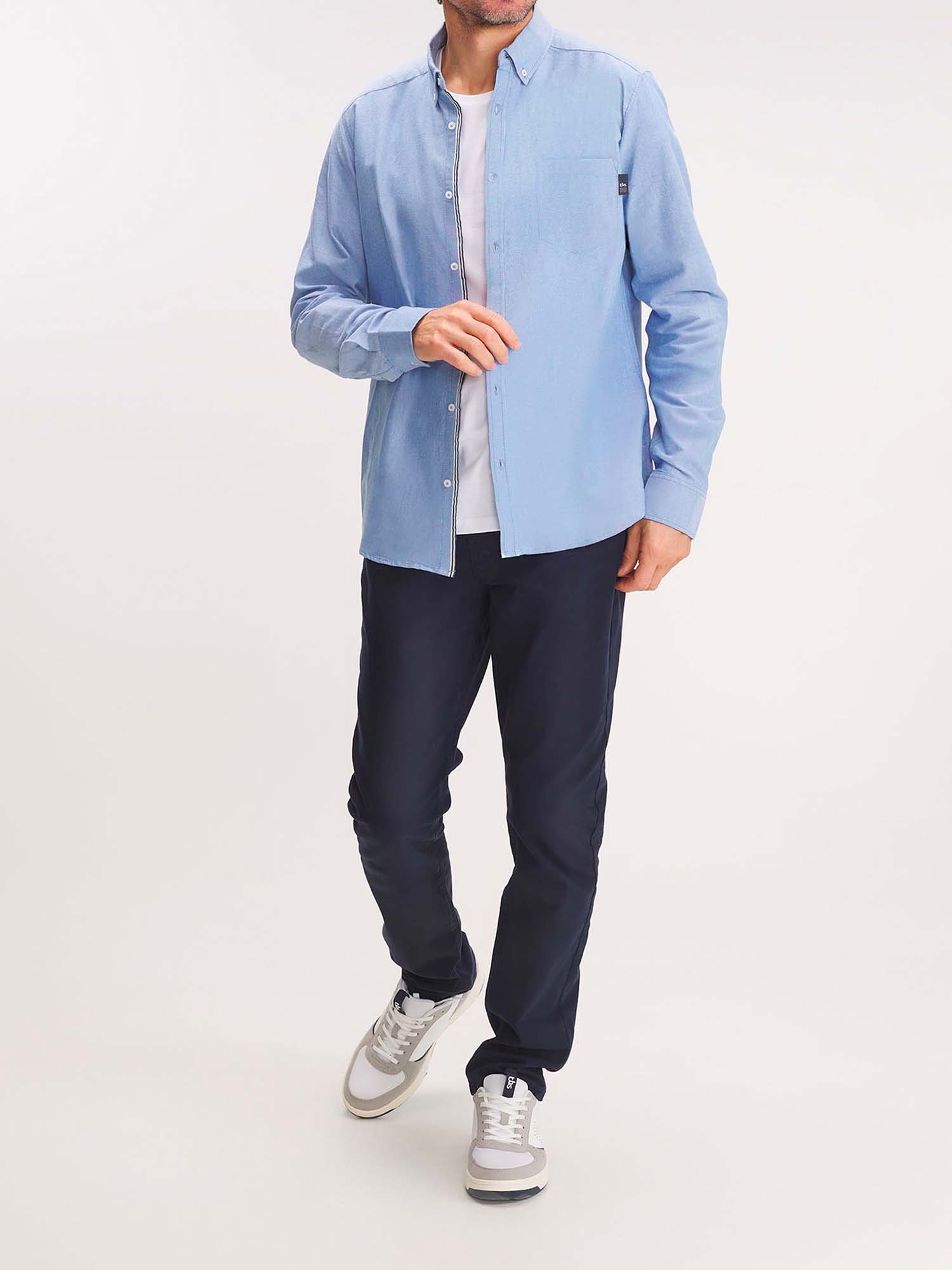 Chemise Homme Manches Longues Bleu