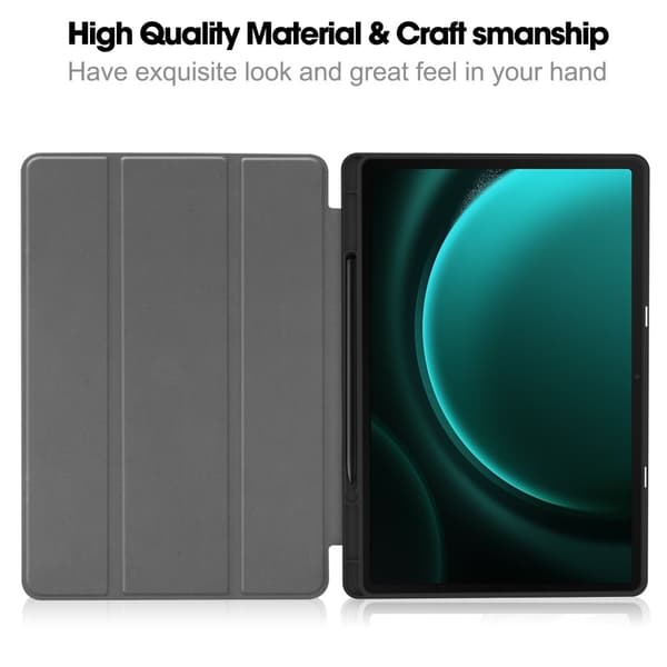 Slim Fit Dekseldeksel til Samsung Galaxy Tab S9 FE+/Tab S9+ - Svart