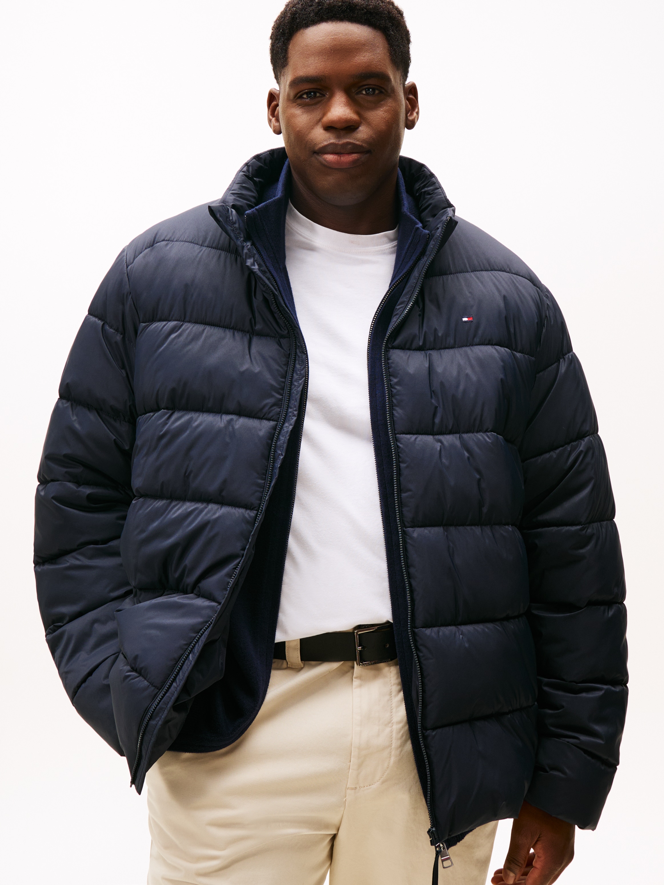 Tommy Hilfiger Big & Tall Steppjacke »STAND COLLAR JACKET« ohne Kapuze Winterjacke, Outdoorjacke, Steppjacke; Grosse Grössen