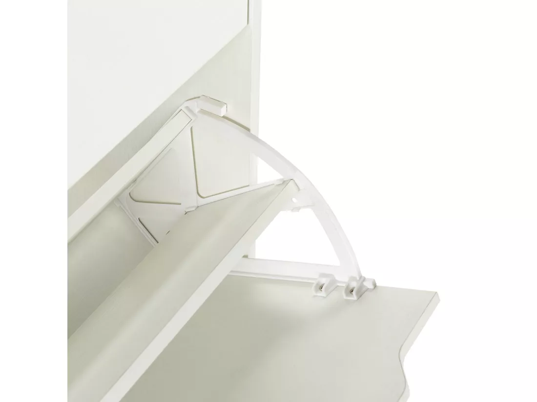 Meuble à chaussures Angel, 3 portes, couleur blanche, pour 18 paires