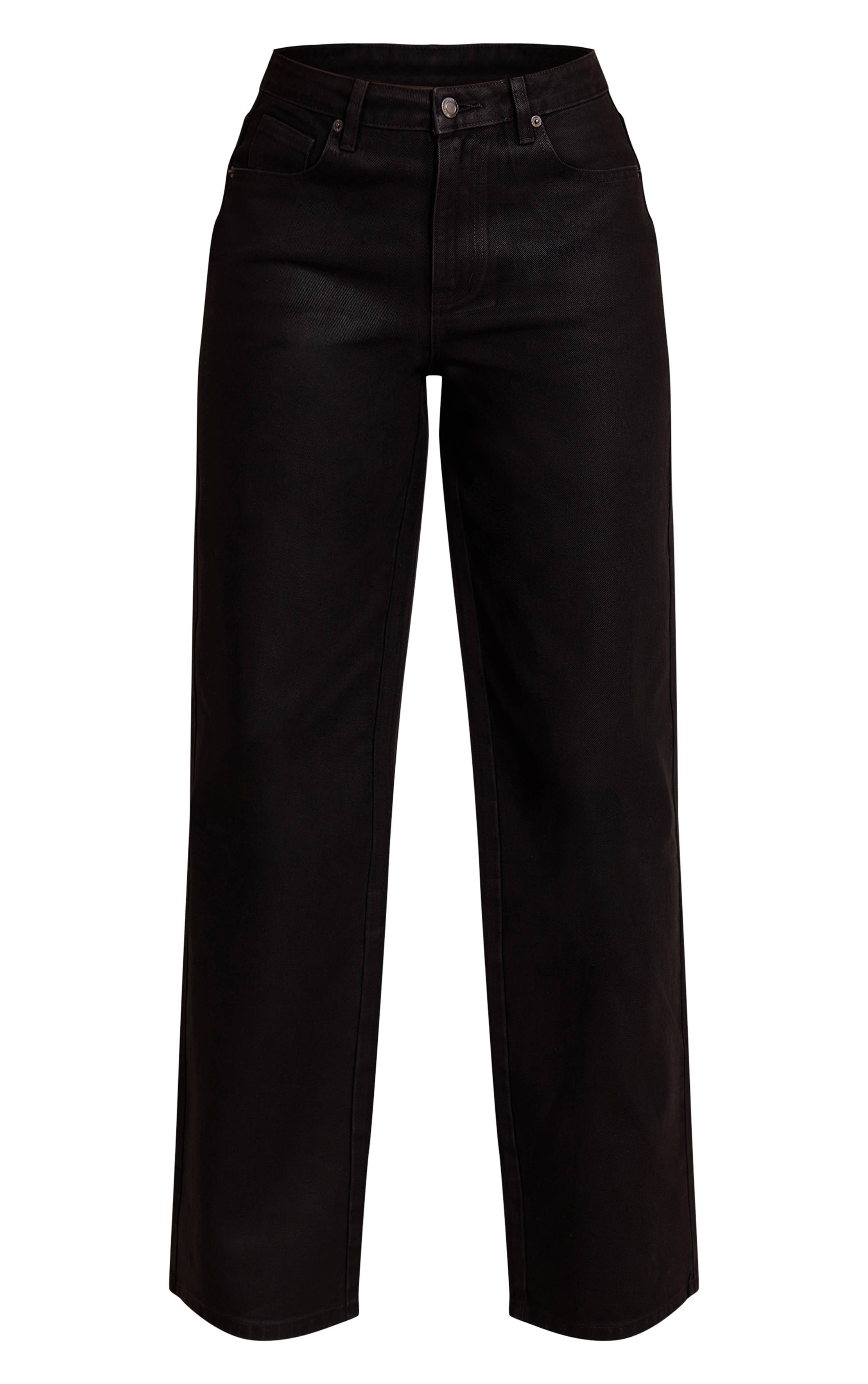 Noir Jean Large Effet Enduit Tall