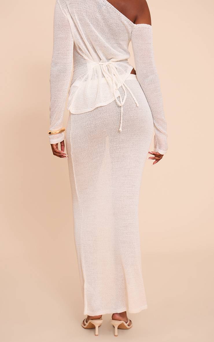 Crème Jupe Longue En Filigrane