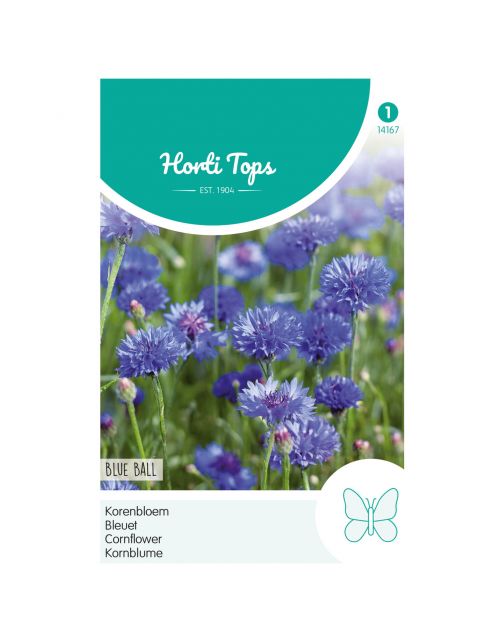 Hortitops Centaurea - Korenbloem Blue Ball - Bloemenzaden - 1.5 g