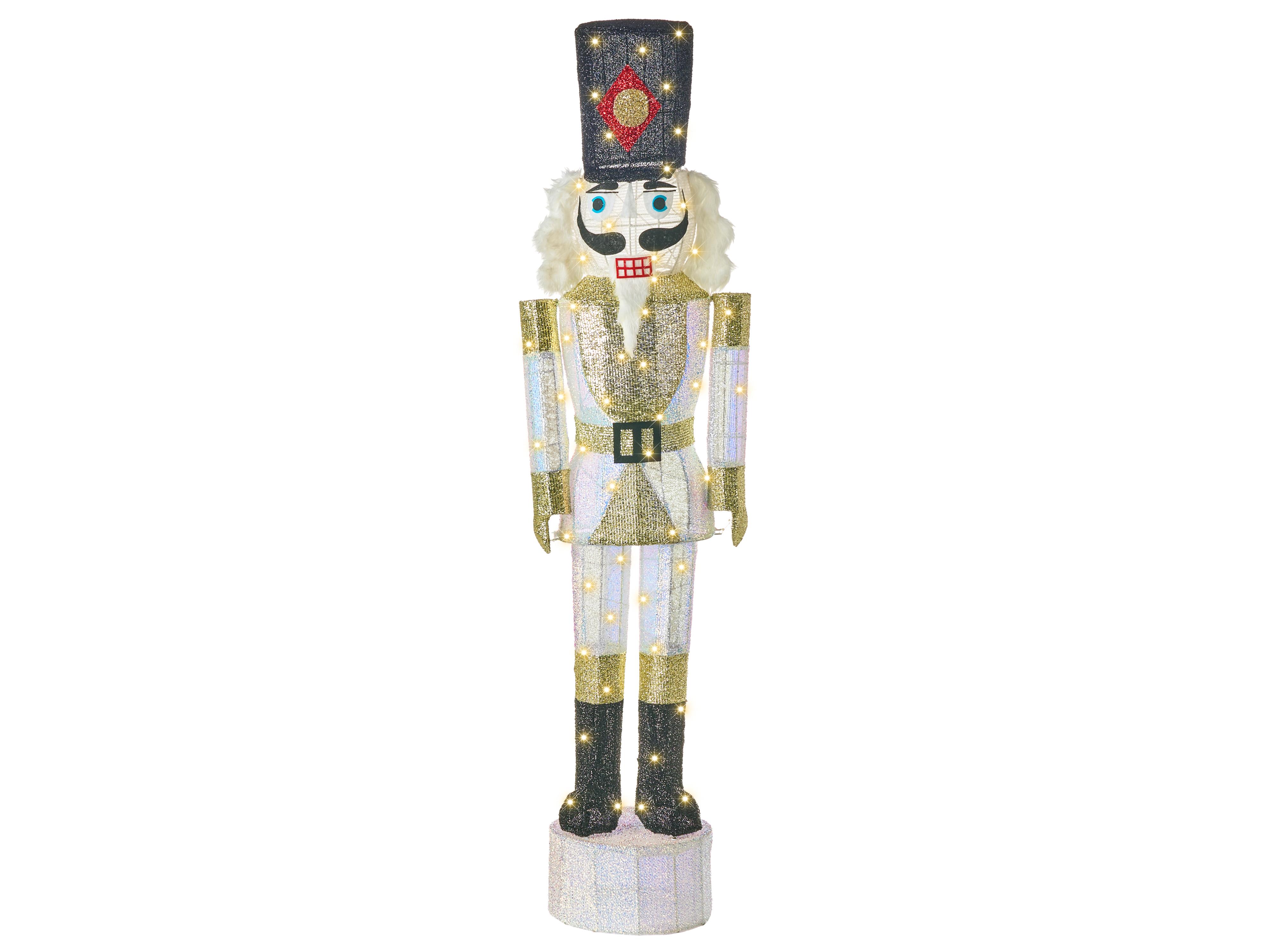 Buitendecoratie LED STOROVAN Notenkraker 152 cm Wit/goud