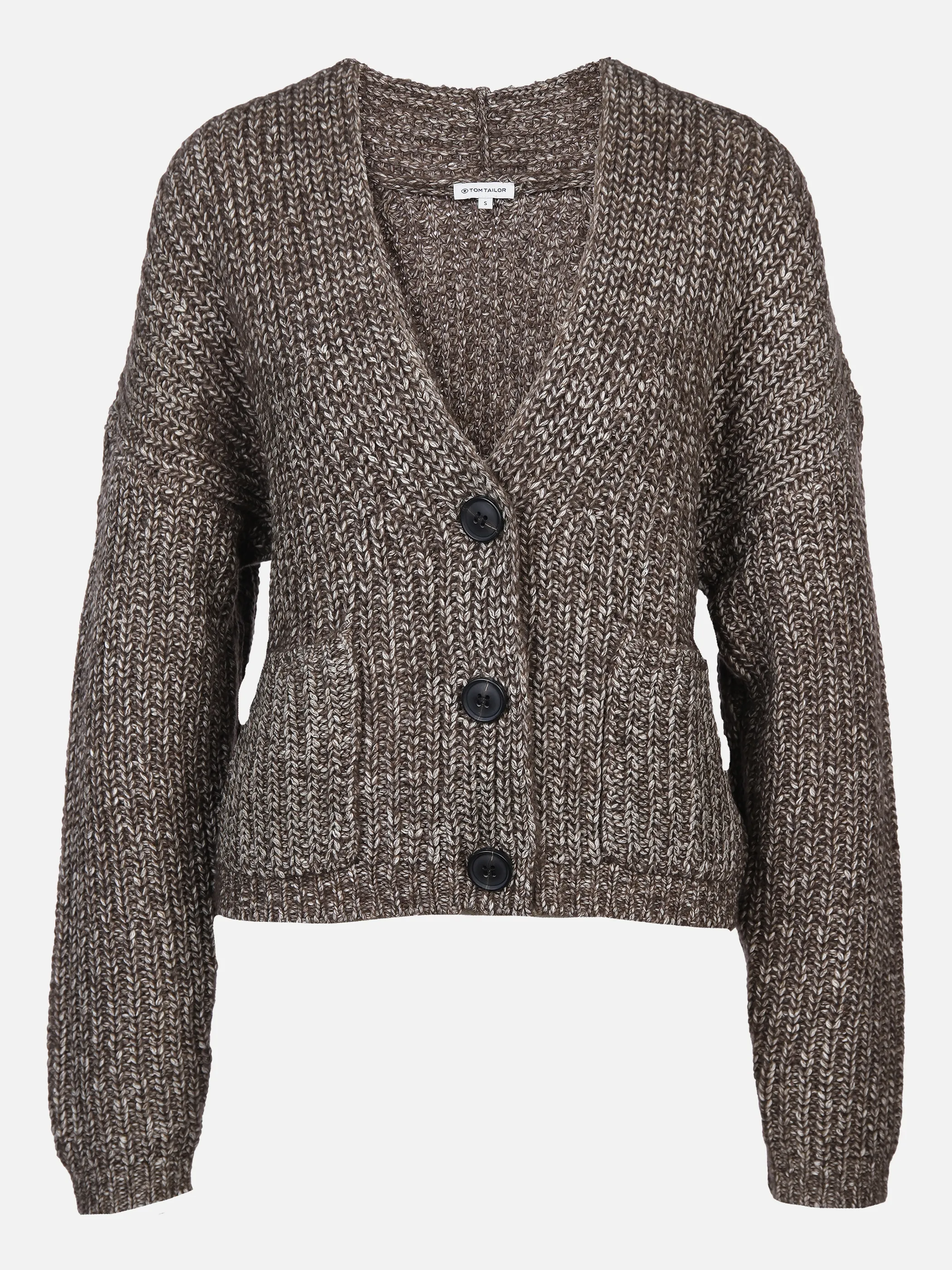 Damen Strickcardigan in meliertem Dessin