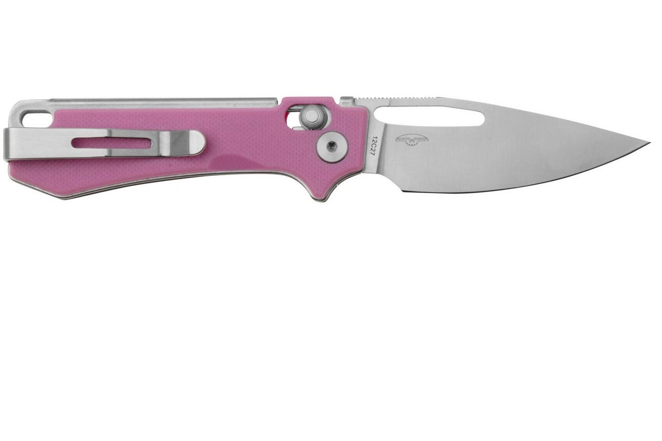 Real Steel Vis 8051PS Satin 12C27N, Pink G10, zakmes, Jakub Wieczorkiewicz design