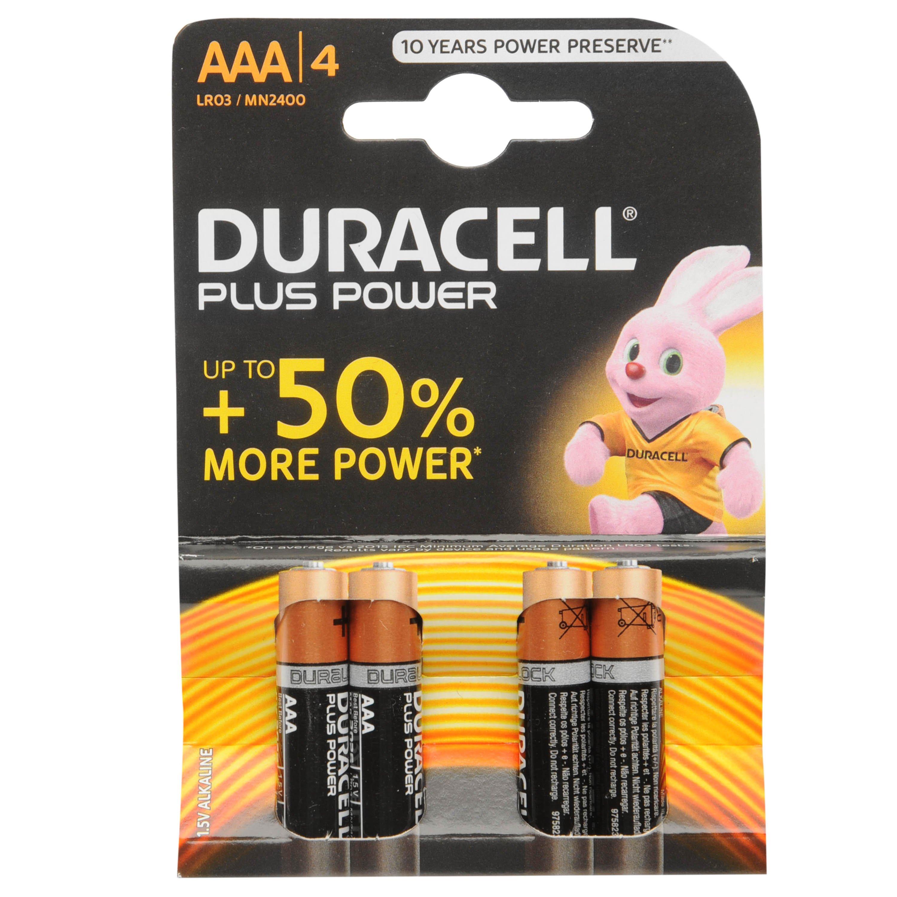 Duracell Duracell Plus Power AAA Batteries 4 Pack