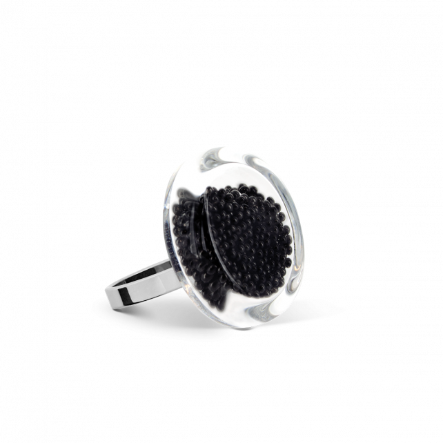 Bague en verre soufflé - Cachou Nano Billes