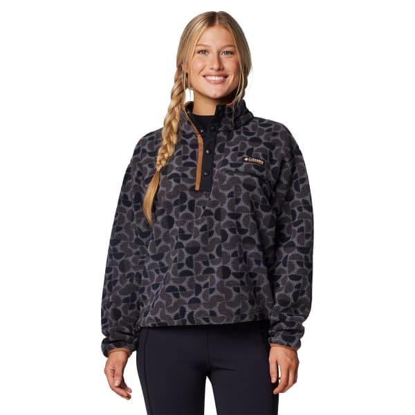 Sweat polaire COLUMBIA HELVETIA II PRINTED CROPPED HALF SNAP W BLACK RETROSCAPE PRINT