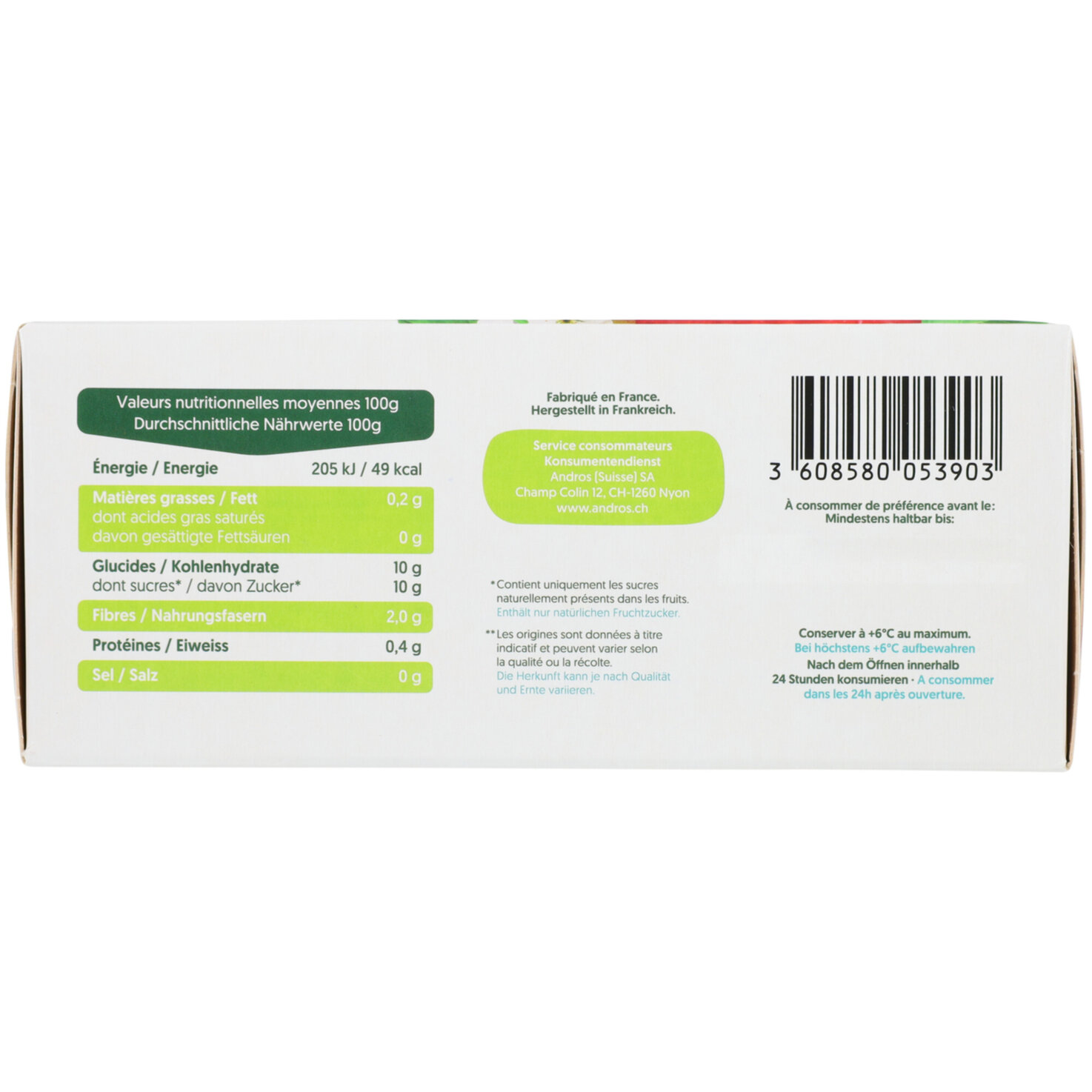 Andros Pocket Apfel Birne ohne Zucker 8x100g