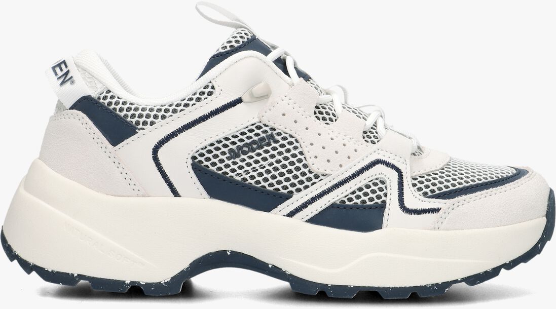 WODEN blauwe woden lage sneakers sif open mesh