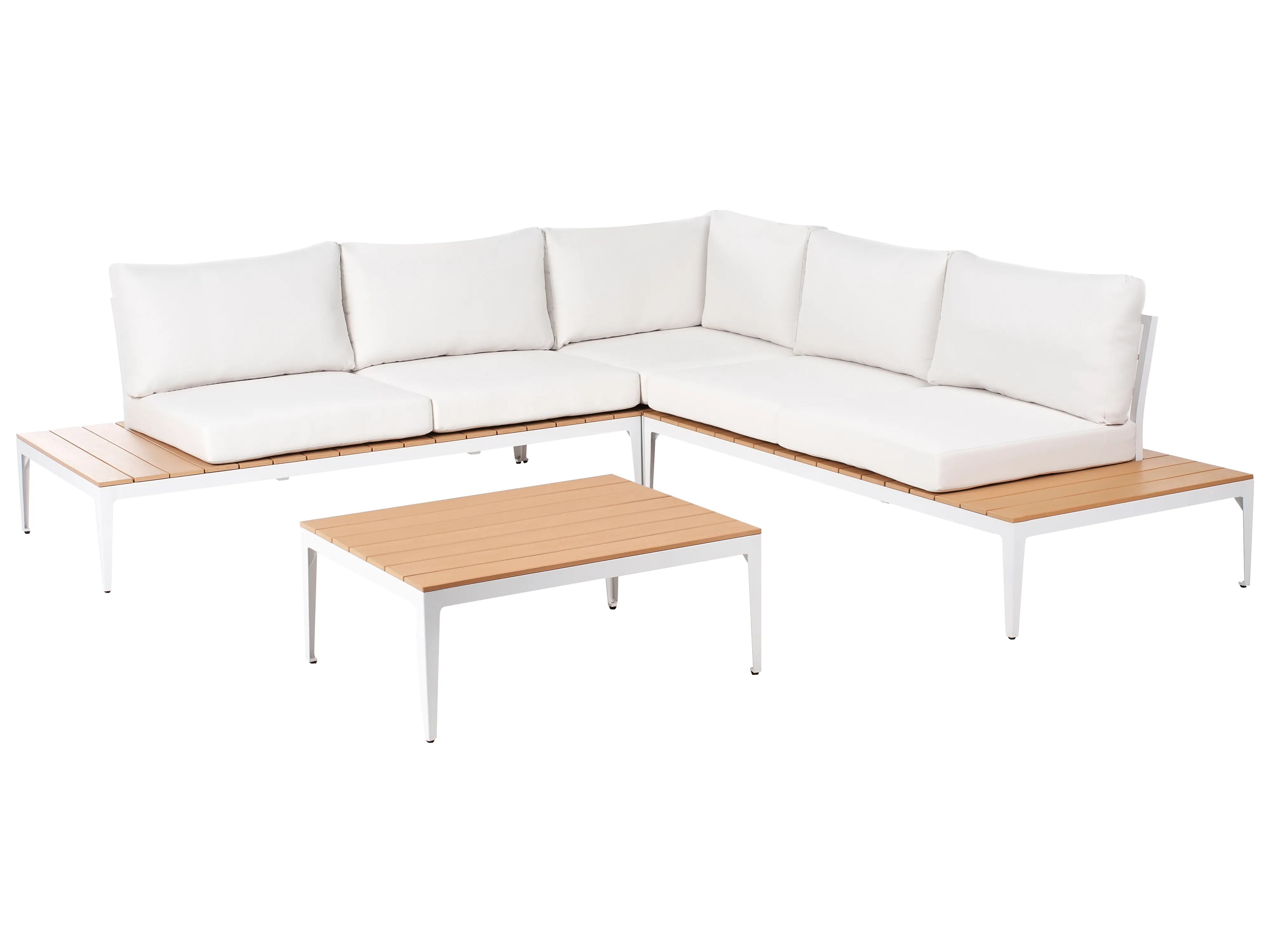 Tuin hoekloungeset met tafel 5-zits POSITANO Gebroken wit