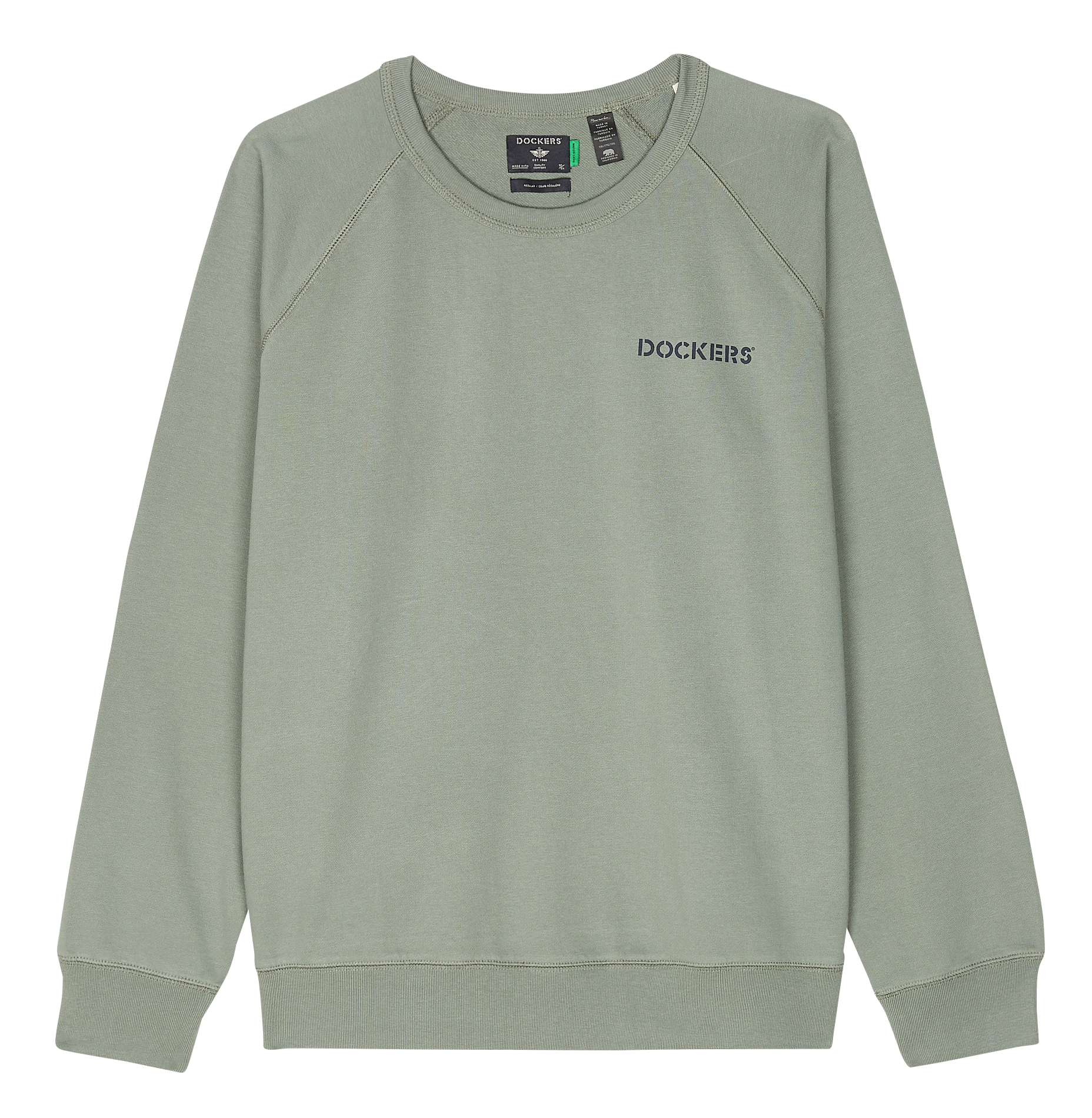 Sweat à col rond en coton| Kaki