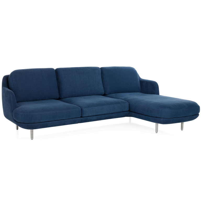 Fritz Hansen Lune bank 3-zits met chaise longue Indigo