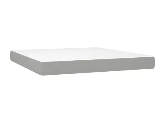 Sommier tapissier et matelas et LED Gris clair 180x200 cm Tissu