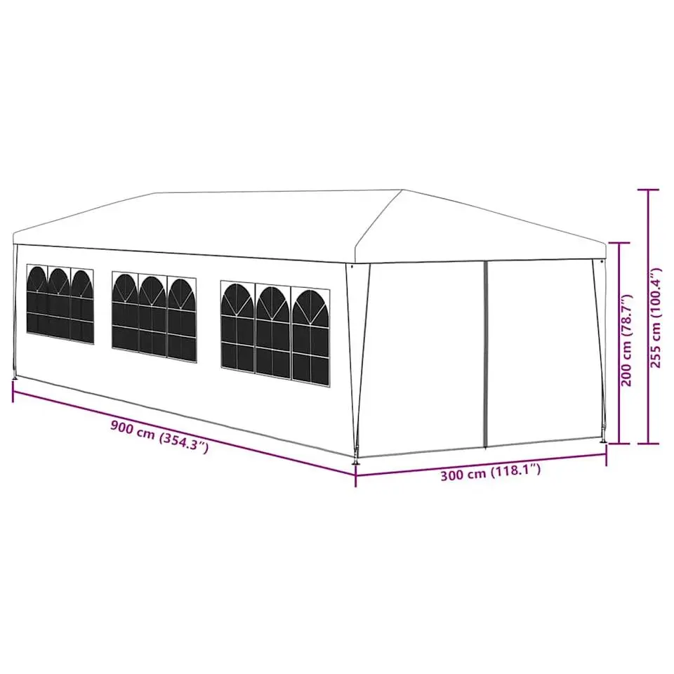 vidaXL - Partytent - Blauw - Stof