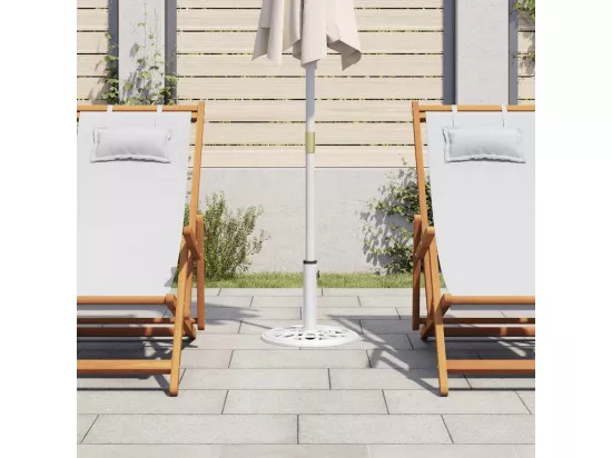 Socle de parasol Blanc 40x40x32 cm Fonte