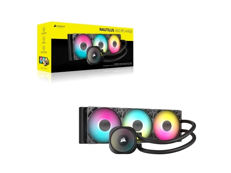 CORSAIR Nautilus 360 RS ARGB - Processors flydende kølesystem - Radiatorstørrelse: 360 mm - (for: LGA1851, LGA1700, AM5, AM4) - kobber - 120 mm