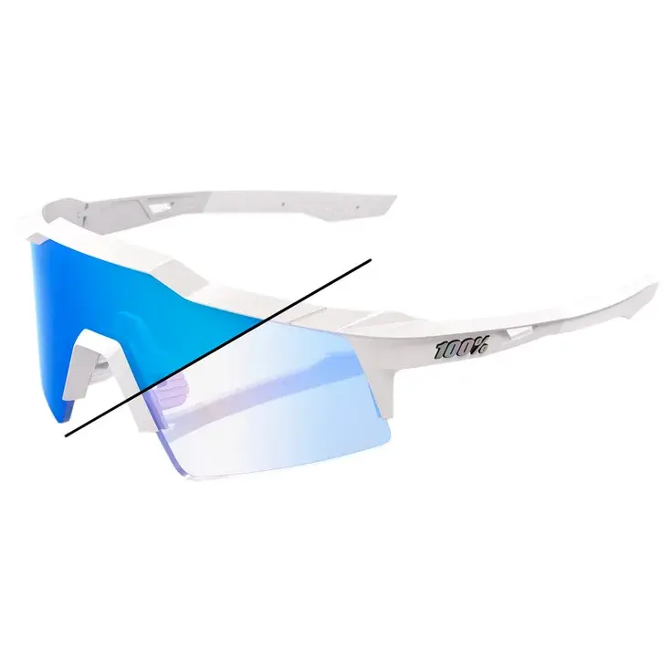 100% Speedcraft SL Sport Zonnebril Wit met Blue Mirror Photochromic Lens