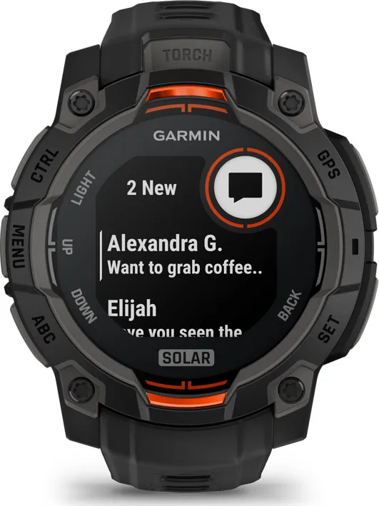 Garmin Instinct 3 Solar, 45mm Black Bezel With Black Band