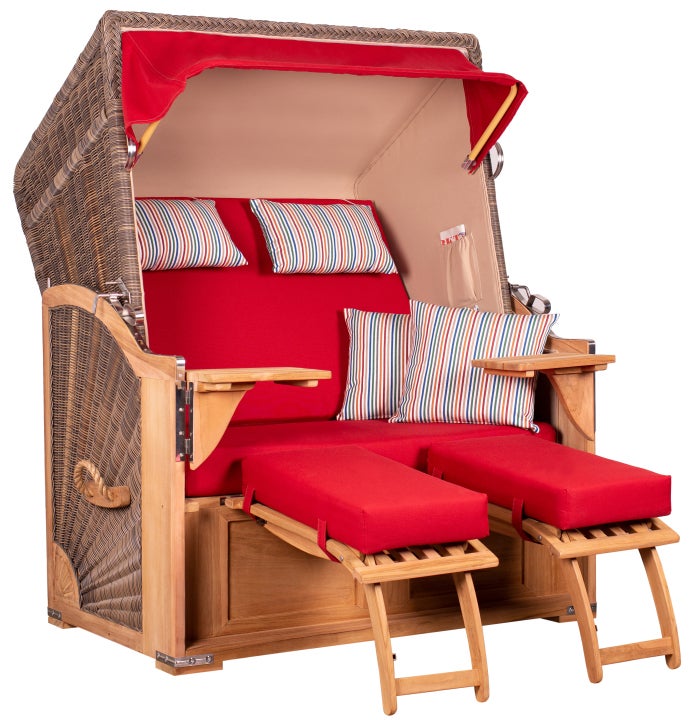 Strandstoel Nordstrand Teak PE grijs design 585