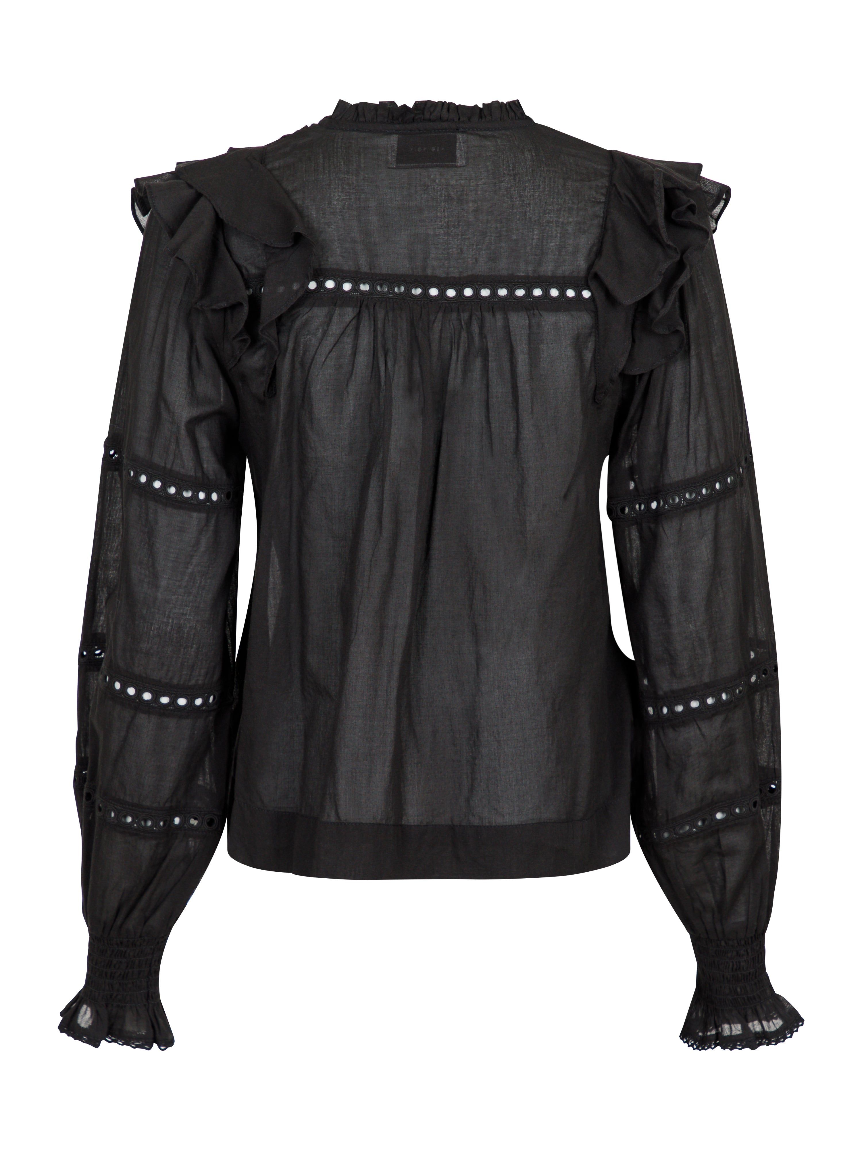 Neo Noir  Aurika S Voile bluse - Sort