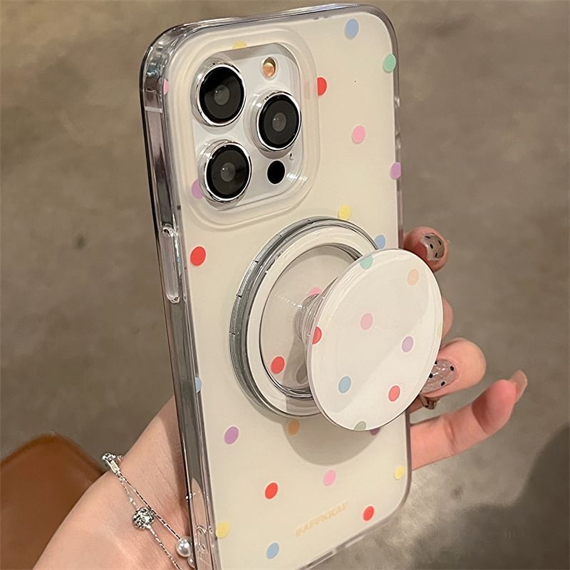 Telefoon in de Shell - Polka Dot MagSafe-telefoonhoesje - iPhone 15 Pro Max / 15 Pro / 15 Plus / 15 / 14 Pro Max / 14 Pro / 14 Plus / 14 / 13 Pro Max / 13 Pro / 13 / 13 mini / 12 Pro Max / 12 Pro / 12