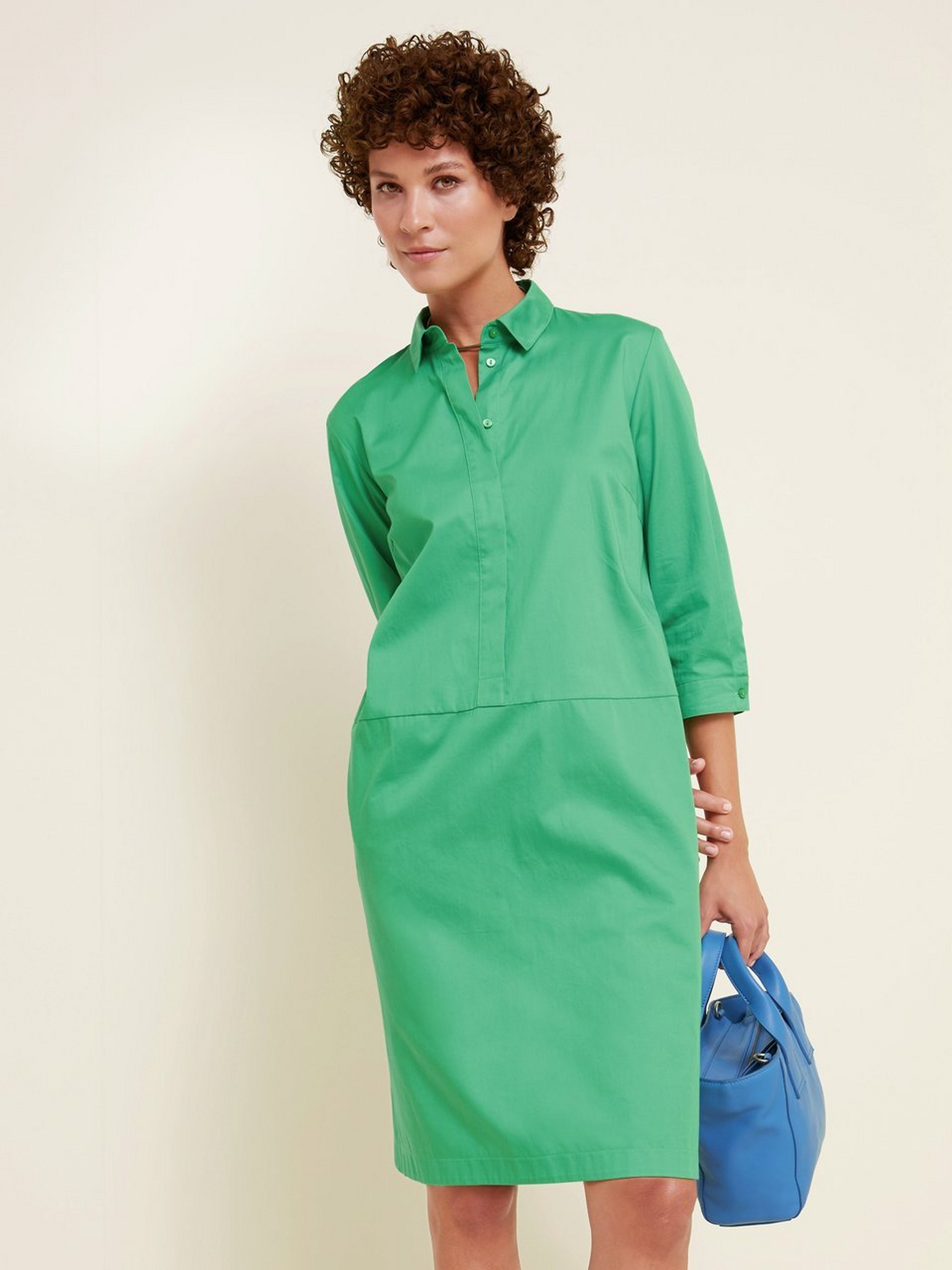 Hemdblusenkleid mit 3/4-Arm