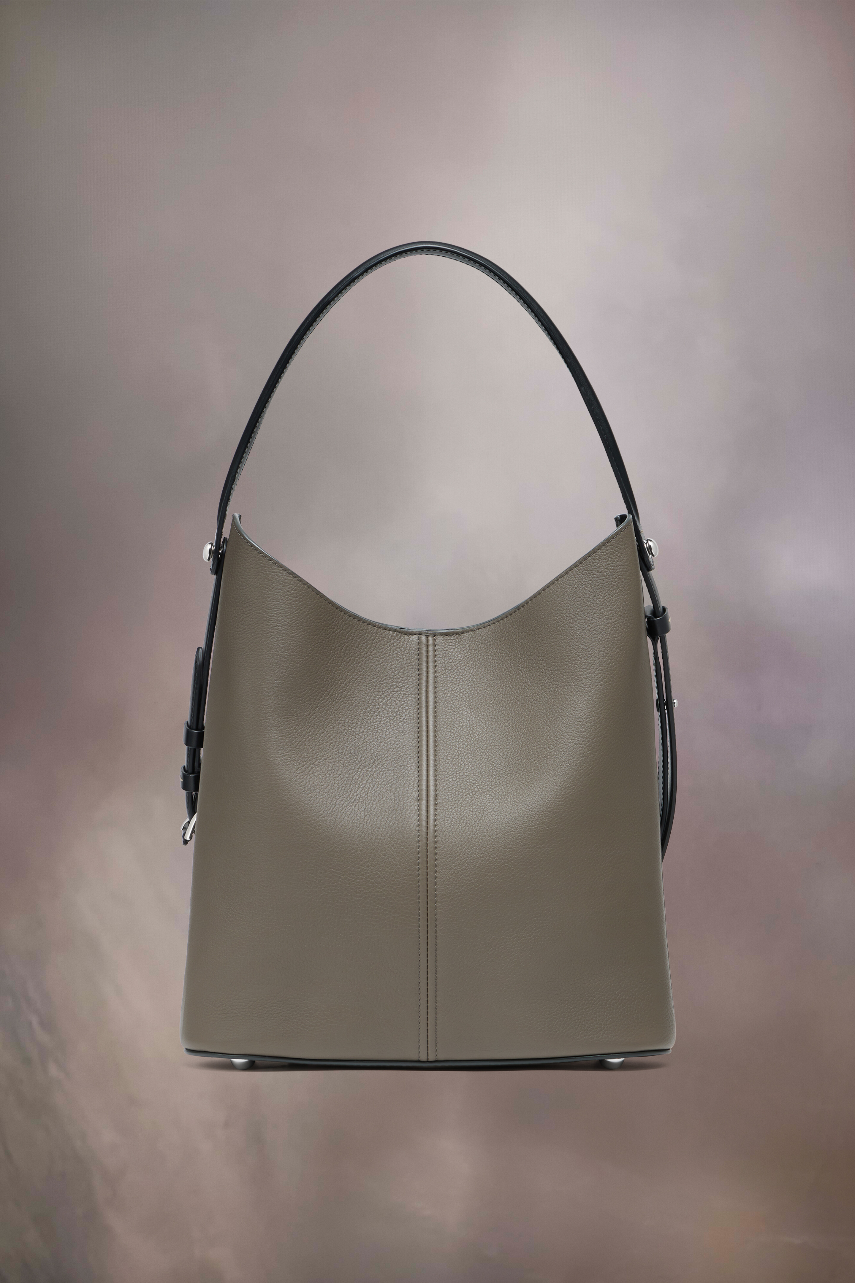 Sac Dress-age Hobo marron en cuir Graphite et noir