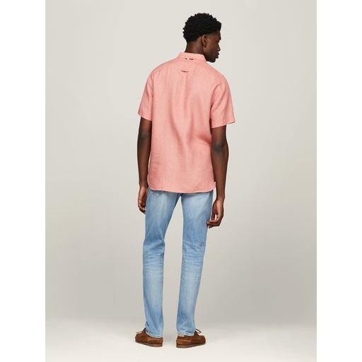 Tommy Hilfiger Pigment Dyed Hørskjorte, Teaberry Blossom, XL