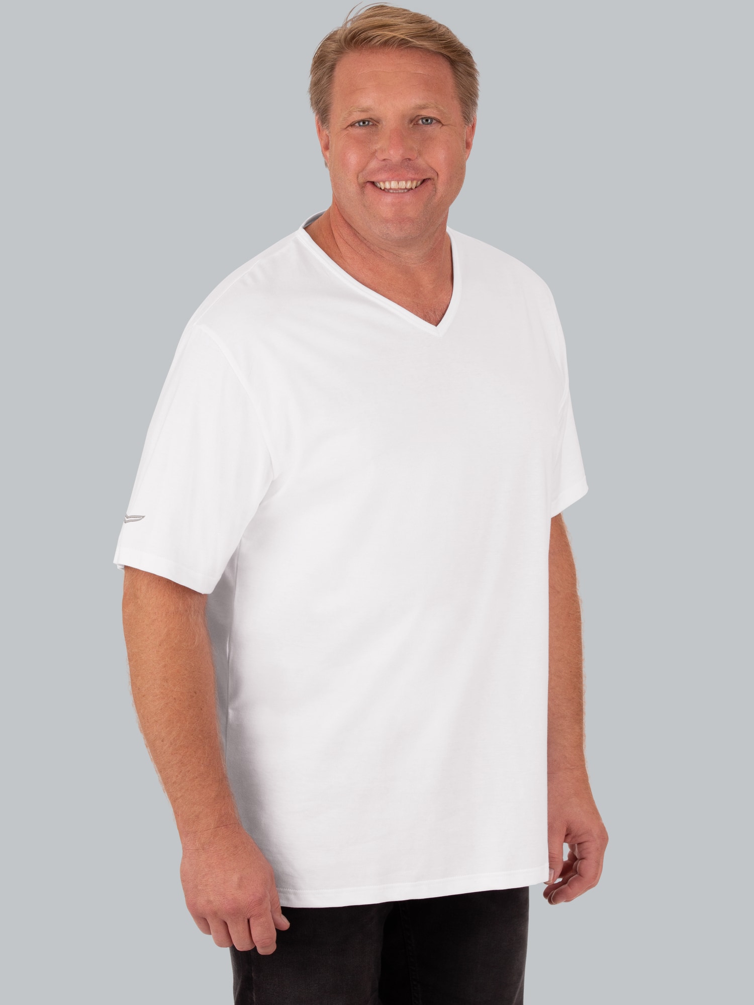 V-Shirt aus 100% Biobaumwolle Weiss-C2C