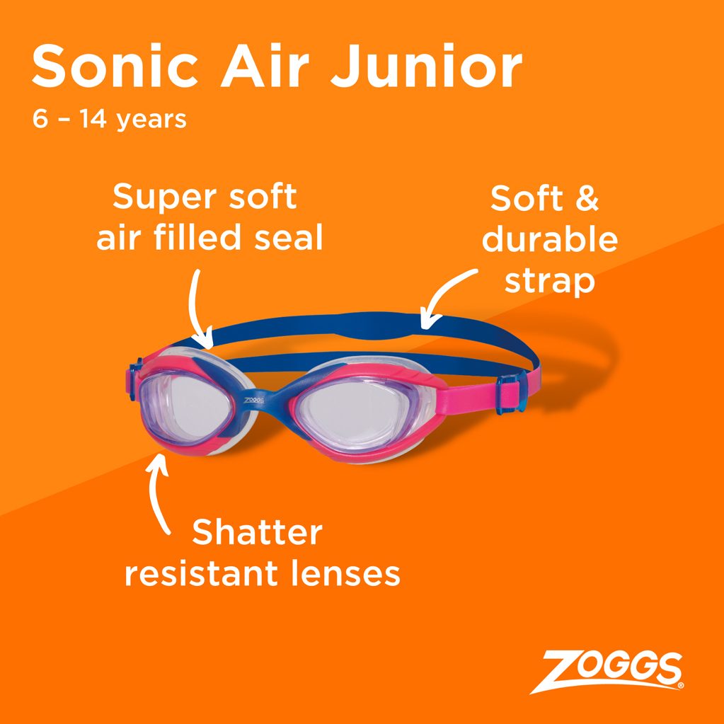 Zoggs Sonic Air 2.0 Junior Schwimmbrille Kinder blau pink