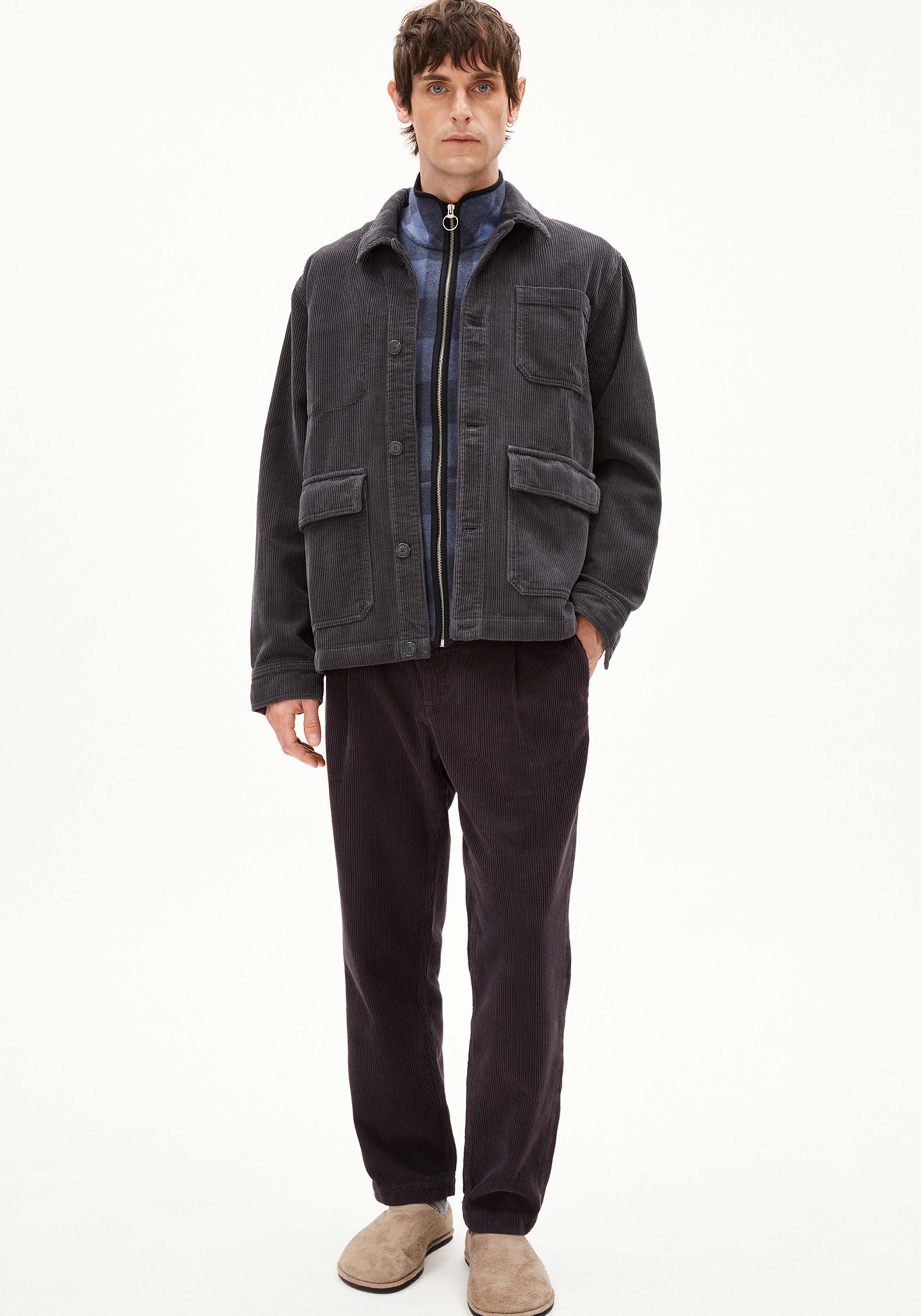 Armedangels Cord-Overshirt Avaan Dark Steel