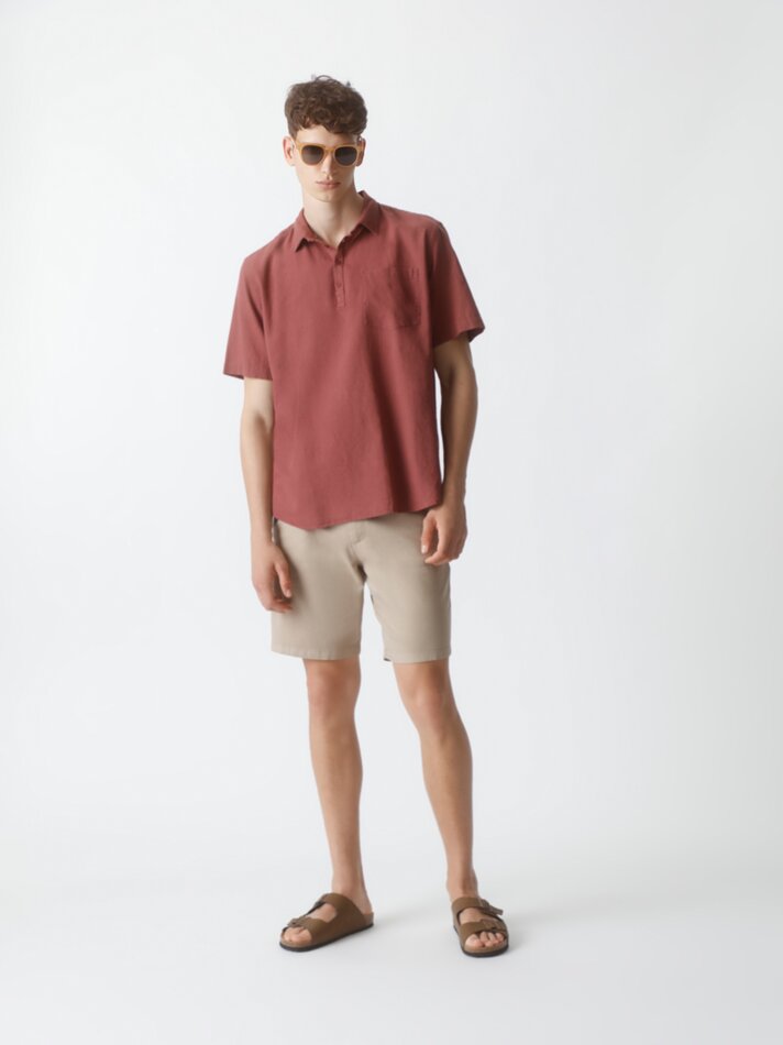 Camisa polo com bolso - Bordô