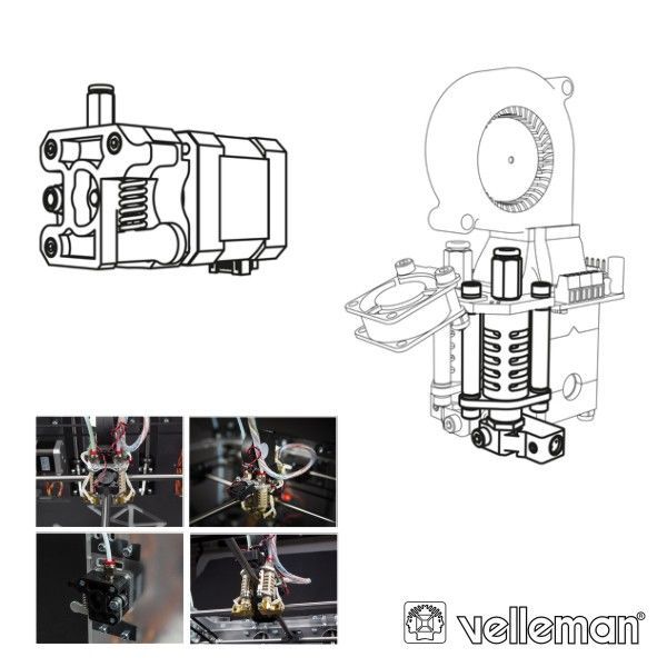 Velleman 2ª Cabeça Impressão Para Impressora 3d Vertex K8400
