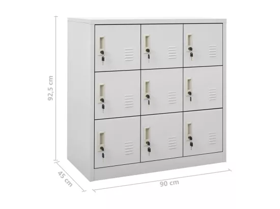 Armoires à casiers 2 pcs Gris clair 90x45x92,5 cm Acier