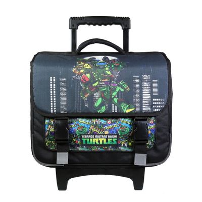 Cartable à roulettes Tortues Ninja 38 cm - 2 compartiments - noir - Bagtrotter