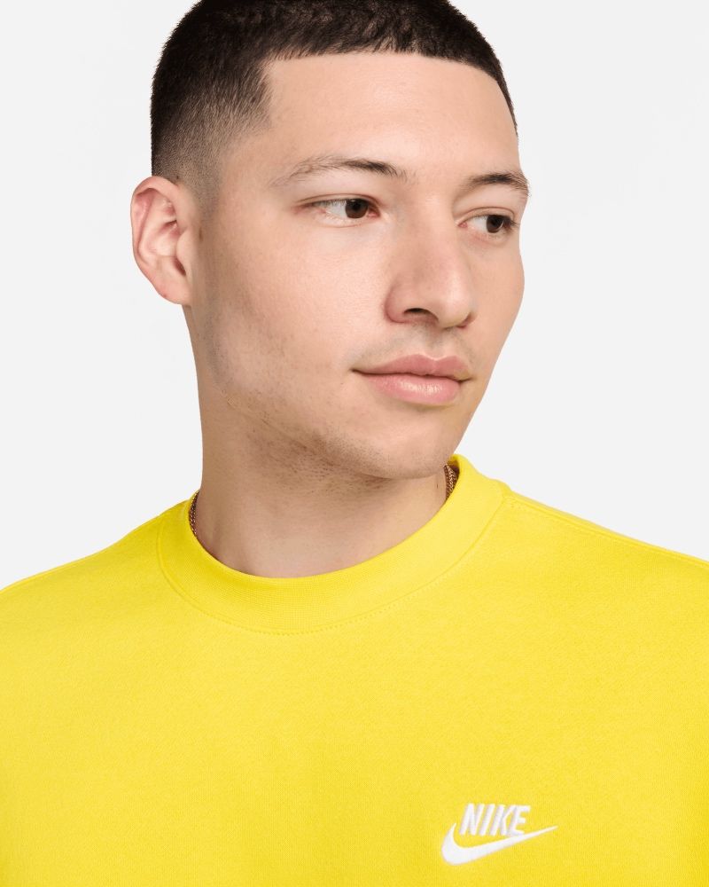 Sweat-shirt Nike Sportswear Club Fleece Jaune & Blanc pour homme