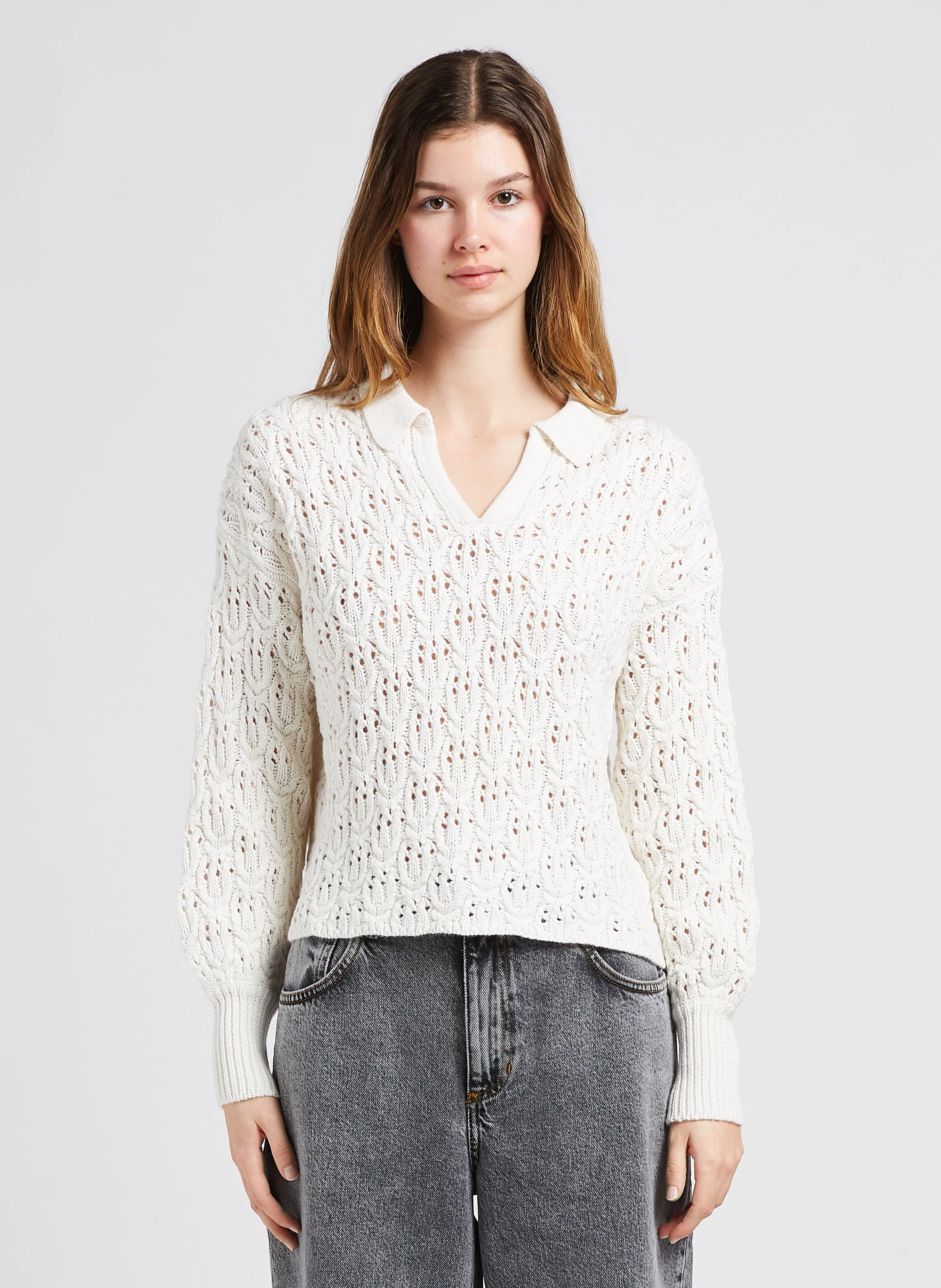 CAROLINA - Pull col classique ample | Multicolore