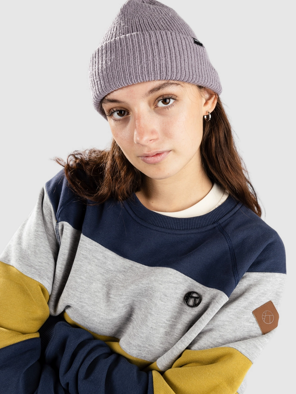 Kazane Anita Sweater bl iris lt htr gr ecru