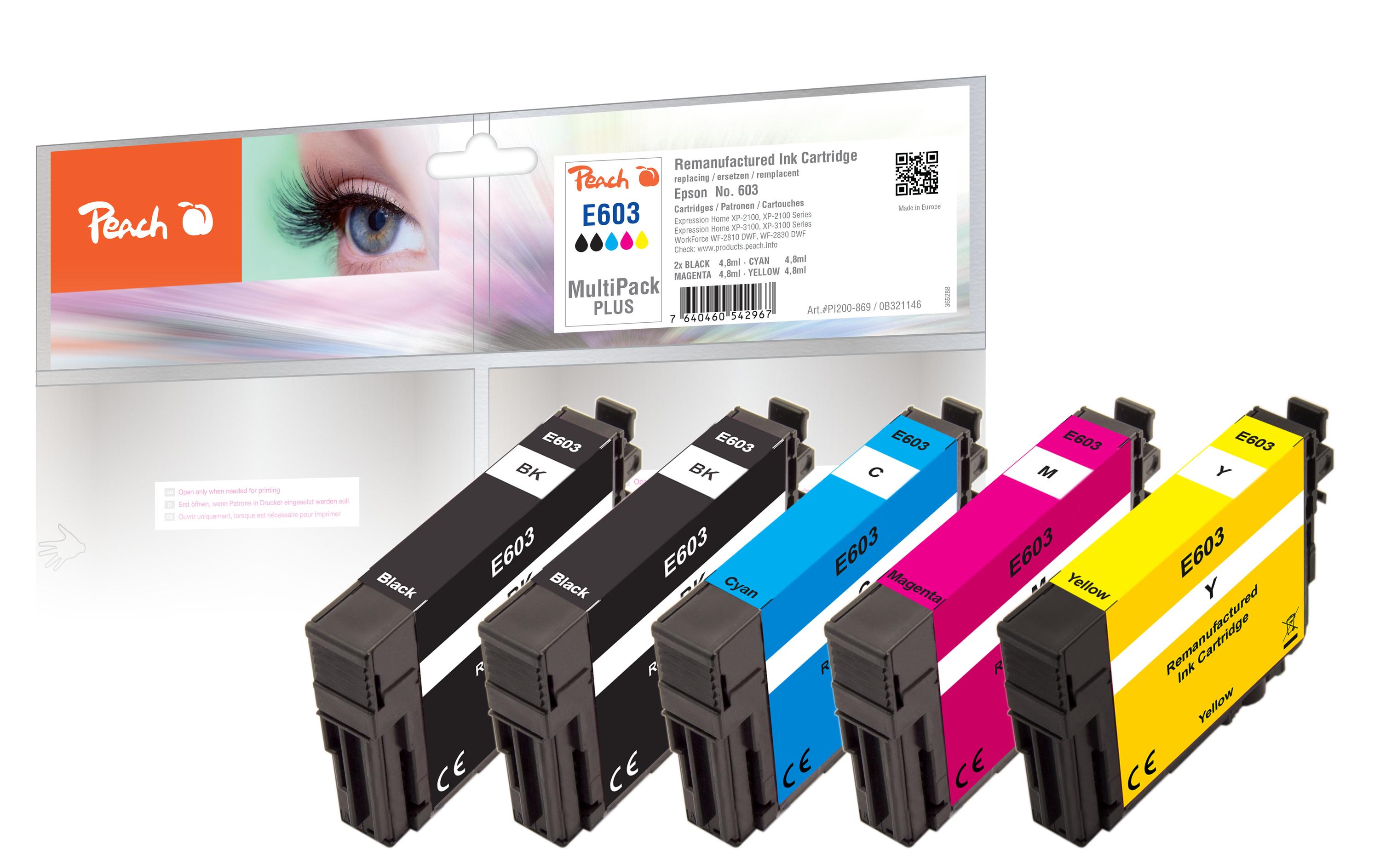 Tinte Epson No. 603 Multi-Pack-Plus C, M, Y, 2x BKTintenset: Schwarz, Cyan, Magenta und Gelb