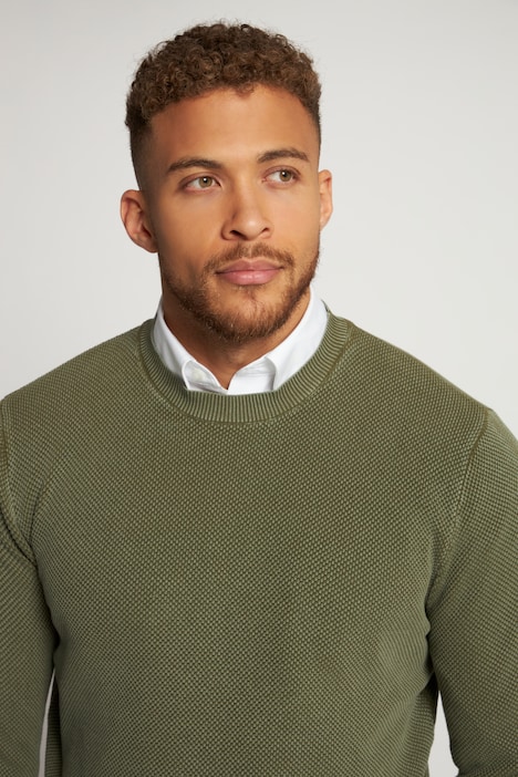 Pullover, Strukturstrick, Vintage Look, Rundhals