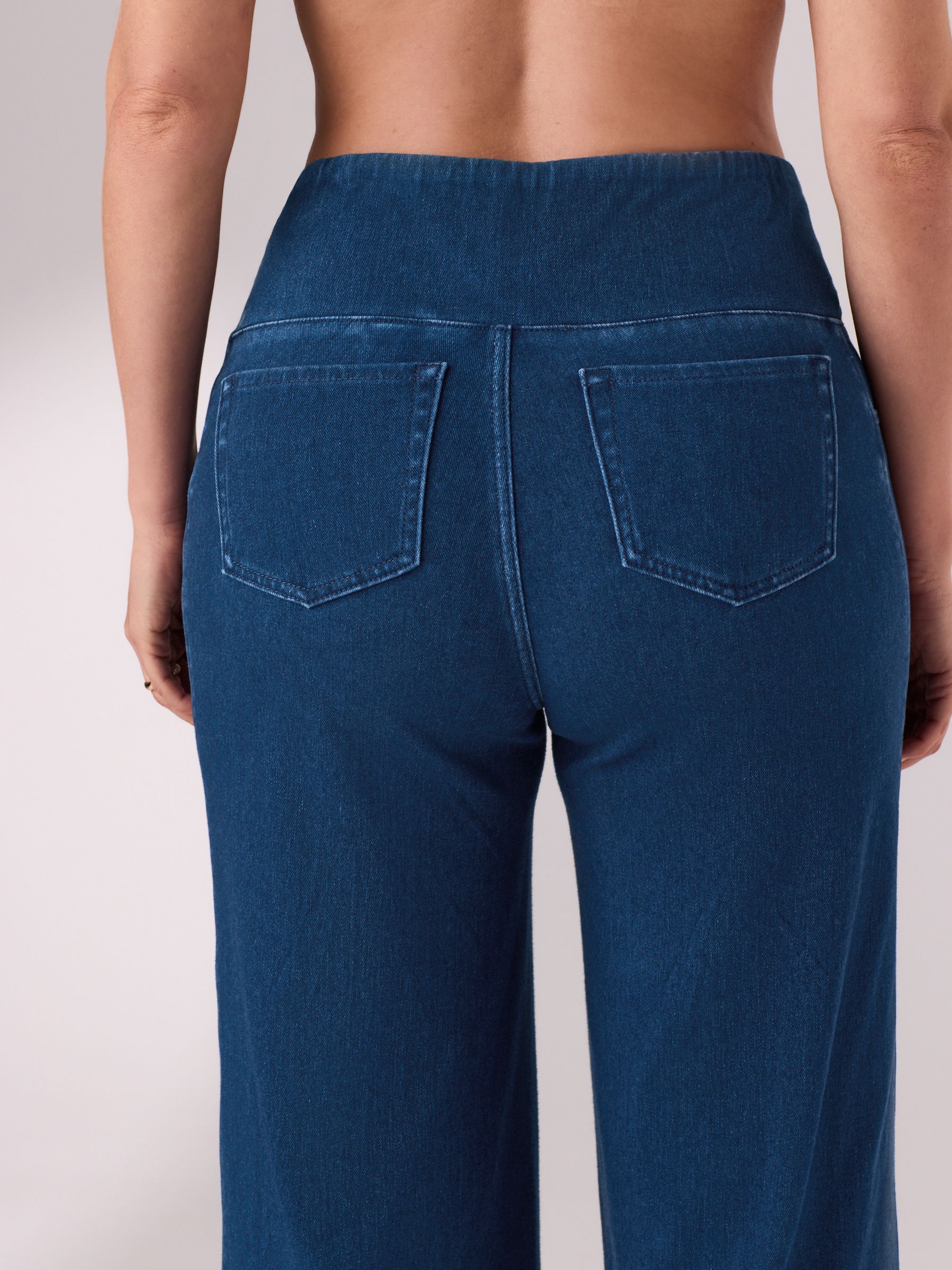 Donkerblauw - Denim zwangerschapsleggings met wijde pijpen