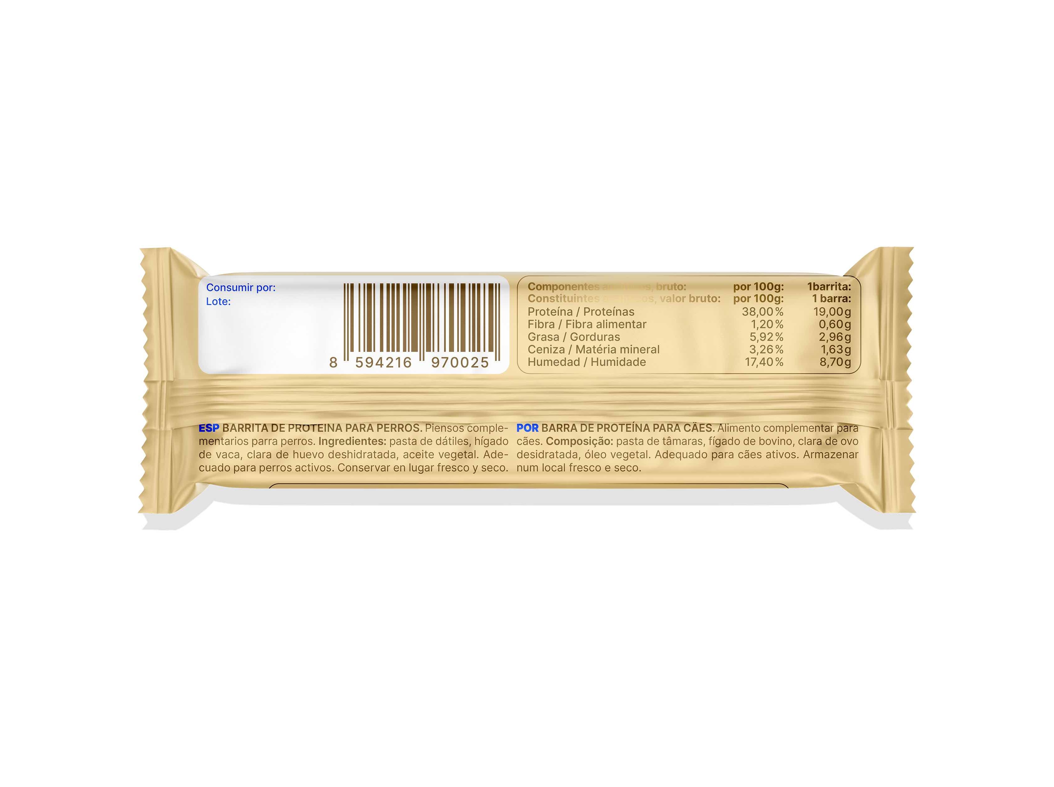 SNACK PROTEICO CÃO NAP BARRITA VACA 50G