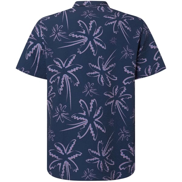 Chemise OAKLEY DECO PALMS RC SS BUTTON DOWN THREE LINES PALMS BLUE